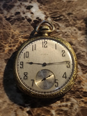 愛爾琴包金鐵道懷錶ELGIN競標商品 手錶 高檔機芯 古董物品