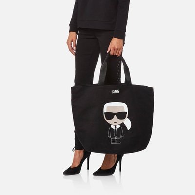 Karl Lagerfeld 老佛爺 卡爾 黑色 購物袋 帆布