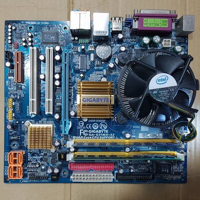 技嘉 GA-G31MX-S2 主機板+Intel Q6600四核心CPU+ 4GB記憶體、整組附原廠風扇與擋板