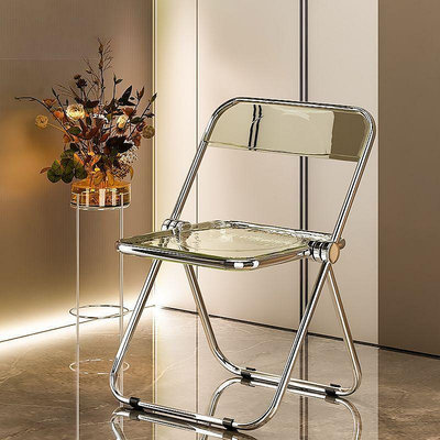 專場:時尚簡約凳子拍照椅化妝椅便攜式家用折疊椅亞克力餐椅透明椅
