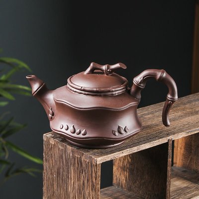 熱銷 宜興紫砂壺大號彎把盛德不泯茶壺中式手工創意側把泡茶器功夫茶具 可開發票