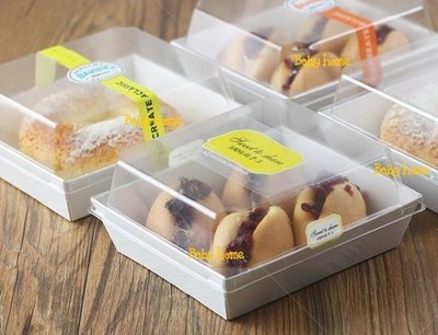 【85入】烘焙 方形白卡西點盒 方形三明治紙盒 透明盒 泡芙盒 餅乾盒 點心盒 貝果盒 甜甜圈盒 可頌盒 麵包機 預+現