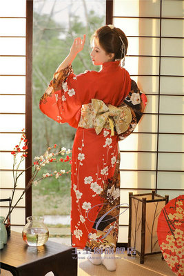 和服女正裝傳統改良中國風高端大氣新款夏季紅色寫真拍照日式和風天秤百貨