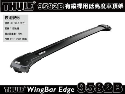 ||MyRack|| THULE WingBar Edge 9582B 黑色 有縱桿型車頂架 車頂架 橫桿