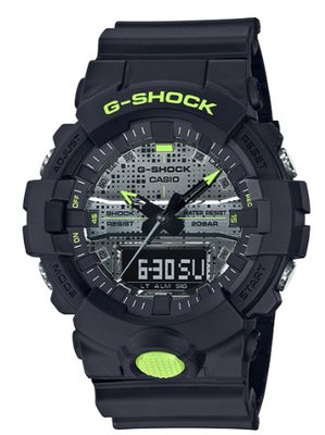 【萬錶行】CASIO G  SHOCK  點陣迷彩LED雙顯運動錶  GA-800DC-1A