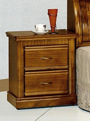 現貨熱銷-《典雅風》浪漫實木古典柚木色床頭櫃(圖一)備有胡桃色。。