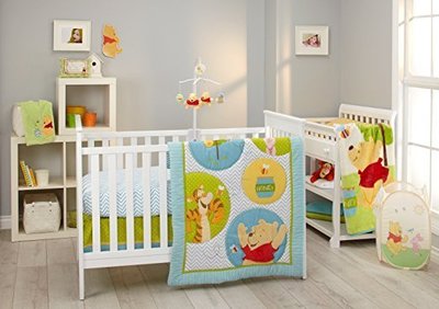 預購 美國帶回 Disney Winnie Pooh's  維尼 寶寶 新生兒 寢具組合 棉被+床包 嬰兒床組