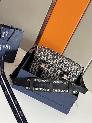【二手正品】迪奧 Dior Explorer 手袋 經典印花 郵差包  肩背包 挎包