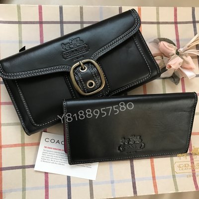 全新真品 Coach 40883 馬車黑色皮革長夾