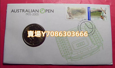 封 澳大利亞 2005年  網球多年 紀念銅幣 銀幣 紀念幣 錢幣【悠然居】375