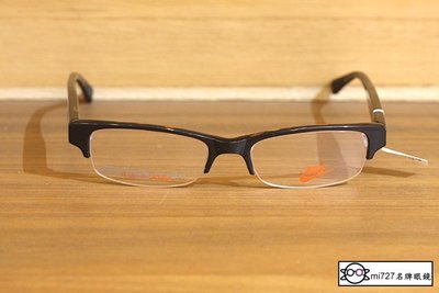 【mi727久必大眼鏡】全球著名極速運動潮流 NIKE 7006 籃球慢跑健身 低調切割設計 光學半膠框眼鏡(黑)
