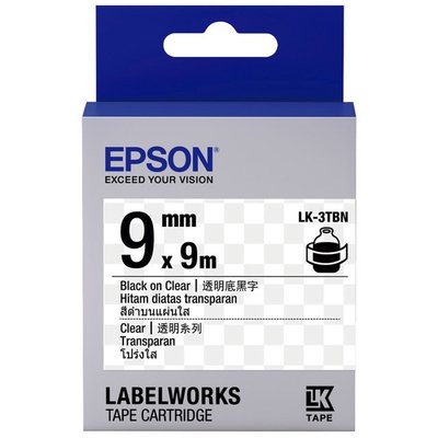 【OA_SHOP】含稅 EPSON 9mm 透明系列 LK-3TBN LK-3TKN 透明底黑/金字 標籤帶