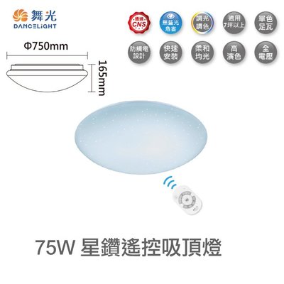 【燈王的店】舞光 LED 75W 星鑽智慧調光吸頂燈 房間燈客廳燈 燈飾燈具 LED-CES75DMR2