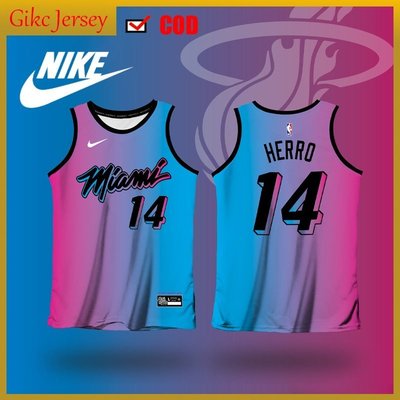 2021 年新款 Miami Blue Pink City Wade Heat Basketball Jersey 高品-master衣櫃4