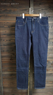 CA 日本品牌 UNIQLO 深藍仿舊 合身窄管 彈性牛仔褲 34腰一元起標無底價Q138