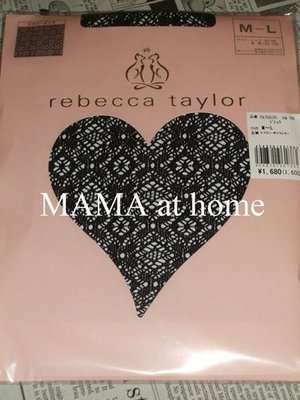 3a-10/New＜日本製rebecca taylor 黒色花柄菱格編織網編織網褲襪＞M~L/￥1680