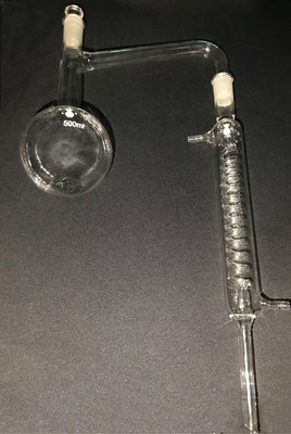 1L蒸餾裝置 附冷凝管 油水分離器 精油 美容 蒸餾燒瓶 圓底燒瓶 側支燒瓶 實驗玻璃