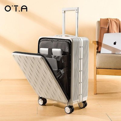 新款推薦 需宅配拉桿箱 旅行箱 登機箱 行李箱 OTA前置開口行李箱女小拉桿箱小型商務20-可開發票