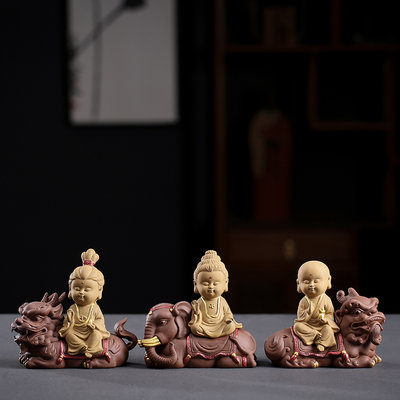 現貨 佛像擺件新中式可愛個性三圣觀音菩薩地藏菩薩如來佛像家居車載裝飾品擺件上新 可開發票