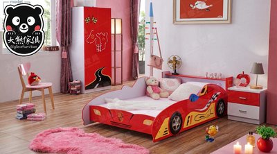 【大熊傢俱】IKS F1 汽車兒童床 汽車床 跑車床 造型床 三尺床 四尺床 兒童衣櫃 床頭櫃