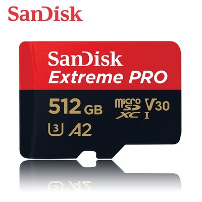 SANDISK Extreme PRO 512G A2 U3 UHS-I 小卡 記憶卡 (SD-SQXCD-512G)