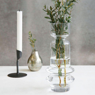 茶藝師 現貨丹麥進口house doctor創意造型玻璃花瓶花器燭臺插花裝飾擺件