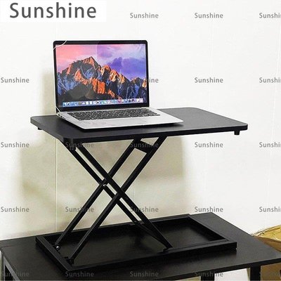 [Sunshine]桌上收納架 電腦支架桌筆記本立式升降桌站立電腦桌辦公桌顯示器移動桌折疊工作升降桌白色升降式辦公電腦桌可調節增高架
