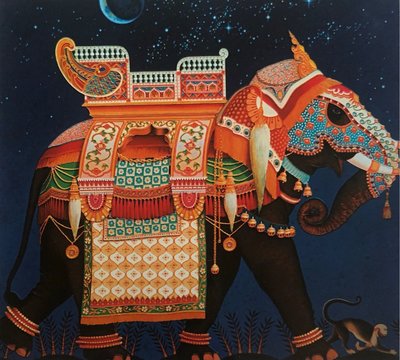 美國進口 Mega 500片拼圖 大象 裝飾畫 插畫 桌遊 Elephant Suzanne Etienne Art Gallery  Puzzles