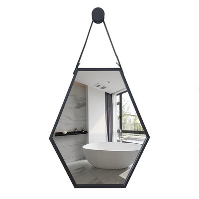 熱銷 浴室鏡 化妝鏡 衛生間鏡子掛墻式裝飾鏡創意吊鏡子北歐