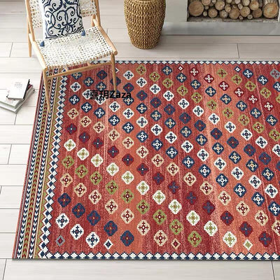 新品美式地毯客廳茶幾墊北歐民族風臥室床邊毯滿鋪波西米亞摩洛哥鄉村