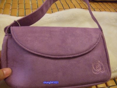 全新 LANCOME 蘭蔻粉紫色手提包/化妝包(磁扣)