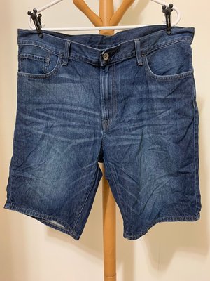 衣市藍~UNIQLO 牛仔短褲 (L~84-92cm~) (210715)