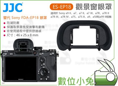 數位小兔【JJC ES-EP18 Sony FDA-EP18 眼罩】觀景窗 A9 A7R III A7S 接目器 遮光罩