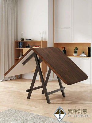 samedream 小戶型折疊桌餐桌家用長方形簡易吃飯桌子便攜桌椅.