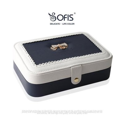[精品]Sofis首飾盒首飾收納盒單層皮革手飾品盒手錶盒簡約原創禮品女孩.促銷 正品 現貨