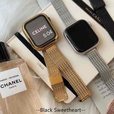 森尼3C-不鏽鋼麥穗編織蘋果手錶帶 於Apple Watch7654321se手錶帶-品質保證