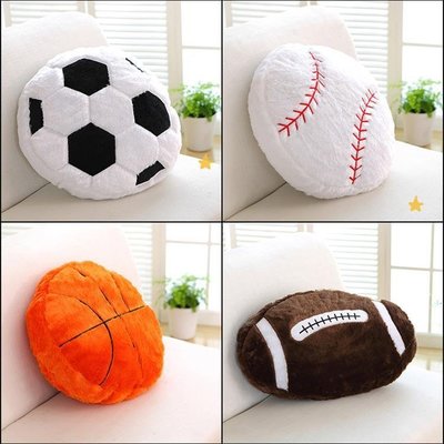 現貨熱銷-籃球足球棒球仿真球形抱枕沙發靠墊午睡枕送男友生日球迷贈品