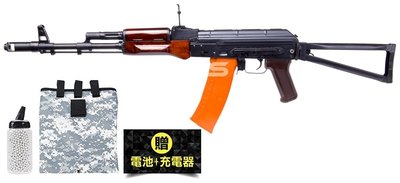 【BCS武器空間】送電池充電器回收袋BB彈 E&amp;L AKS74N 全鋼製電動槍 電槍 升級版-CEEL105U