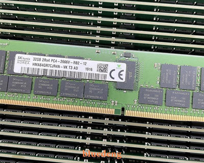 SK現代海力士 32G DDR4 2666 ECC REG伺服器記憶體 PC4-2666V RDIMM