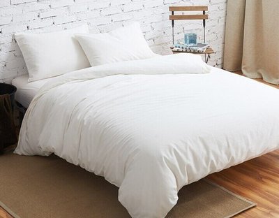【紅海家飾】水洗棉 單人加大4尺床包組(被套/床罩/枕套1) _白色_尺寸可訂做