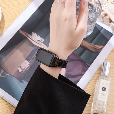 錶帶 手環錶帶 榮耀手環6表帶華為手環6/Pro腕帶NFC版透明樹脂智能運動band六代替換鏈個性創意潮男女生非官方原裝
