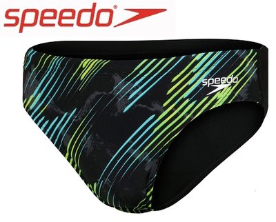 ~有氧小舖~2021 SPEEDO 成人競技型三角泳褲 Allover 7cm 黑X電光花紋