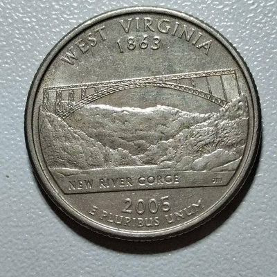 美國2005年25美分西弗吉尼亞州幣紀念幣硬幣22792