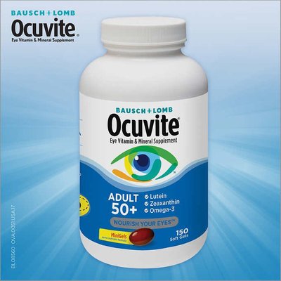 博士倫 Ocuvite 50歲以上成人護眼 葉黃素 金盞花 Omega 3  150顆裝 2025/11