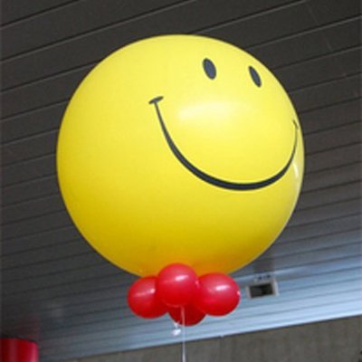 【氣球批發廣場】36吋黃色笑臉氣球 (微笑 )3呎大氣球☆ 爆破球 畢業 生日會場佈置