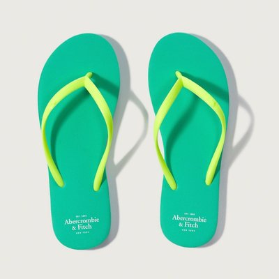 【Abercrombie&Fitch】【A&F】AF女款海灘夾腳拖鞋黃帶16款果綠 F09160602-16