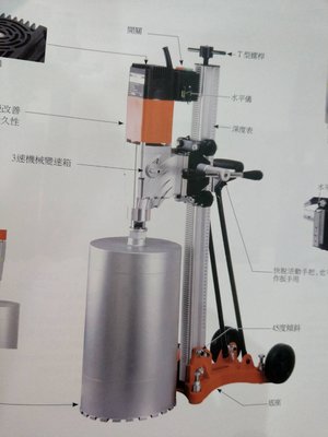 台灣製 AGP DM250 10" 壁孔機 水泥 鋼筋混凝土 鑽石 鑽孔機 洗孔機 洗洞機 非國勝豐KSF KF500E