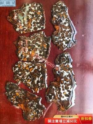 肯尼亞橄欖石隕石切片 擺件 古玩 雜項【麒麟閣】7233