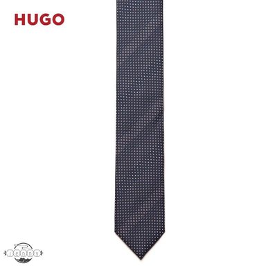 新款HUGO BOSS雨果博斯男士春夏新款波點效果桑蠶絲提花領帶