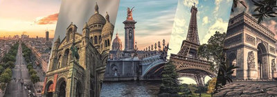 562103 2000片歐洲進口拼圖 Dino．風景 法國 巴黎 經典景點 艾斐爾鐵塔 凱旋門